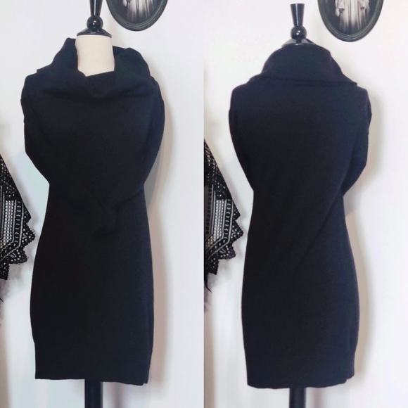 Ann Taylor Sweater Dress, Cowl Neck, Fitted, Goth, Witch, Vampirecore - Picture 2 of 5